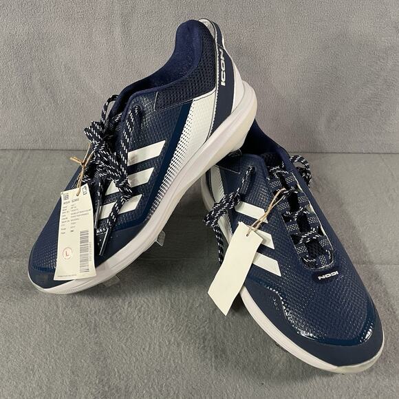 Adidas Icon 7 Navy Blue/White Low Baseball Cleats S23853 Men's Size 9 - Picture 5 of 10